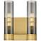 Empire 12.63" High 2 Light Brushed Brass Sconce With Smoke Shade