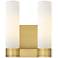 Empire 12.63" High 2 Light Brushed Brass Sconce With White Shade
