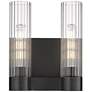 Empire 12.63" High 2 Light Matte Black Sconce With Clear Shade