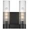 Empire 12.63" High 2 Light Matte Black Sconce With Clear Shade
