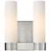 Empire 12.63" High 2 Light Satin Nickel Sconce With White Shade