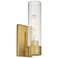 Empire 12.63" High Brushed Brass Sconce With Clear Shade