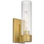Empire 12.63" High Brushed Brass Sconce With Clear Shade