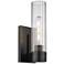 Empire 12.63" High Matte Black Sconce With Clear Shade