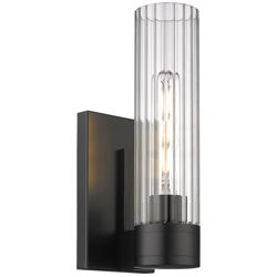 Empire 12.63&quot; High Matte Black Sconce With Clear Shade