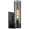 Empire 12.63" High Matte Black Sconce With Smoke Shade