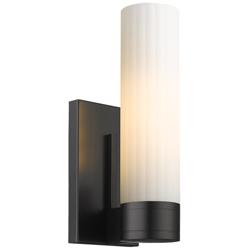 Empire 12.63&quot; High Matte Black Sconce With White Shade