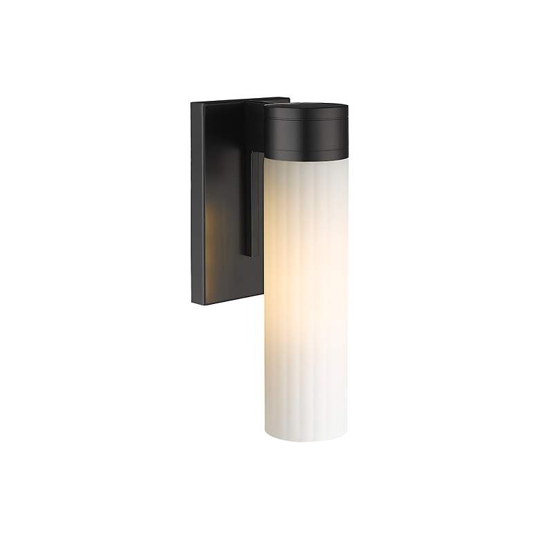 Image 2 Empire 12.63" High Matte Black Sconce With White Shade more views