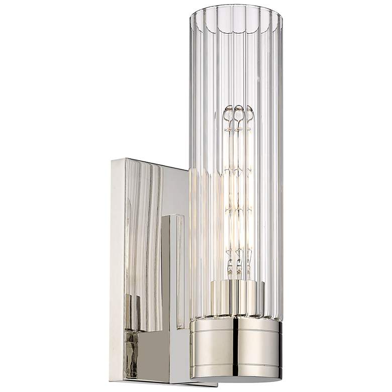 Image 1 Empire 12.63 inch High Polished Nickel Sconce With Clear Shade