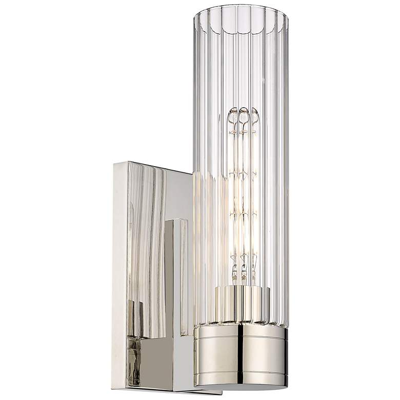 Image 1 Empire 12.63" High Polished Nickel Sconce With Clear Shade