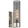 Empire 12.63" High Polished Nickel Sconce With Smoke Shade