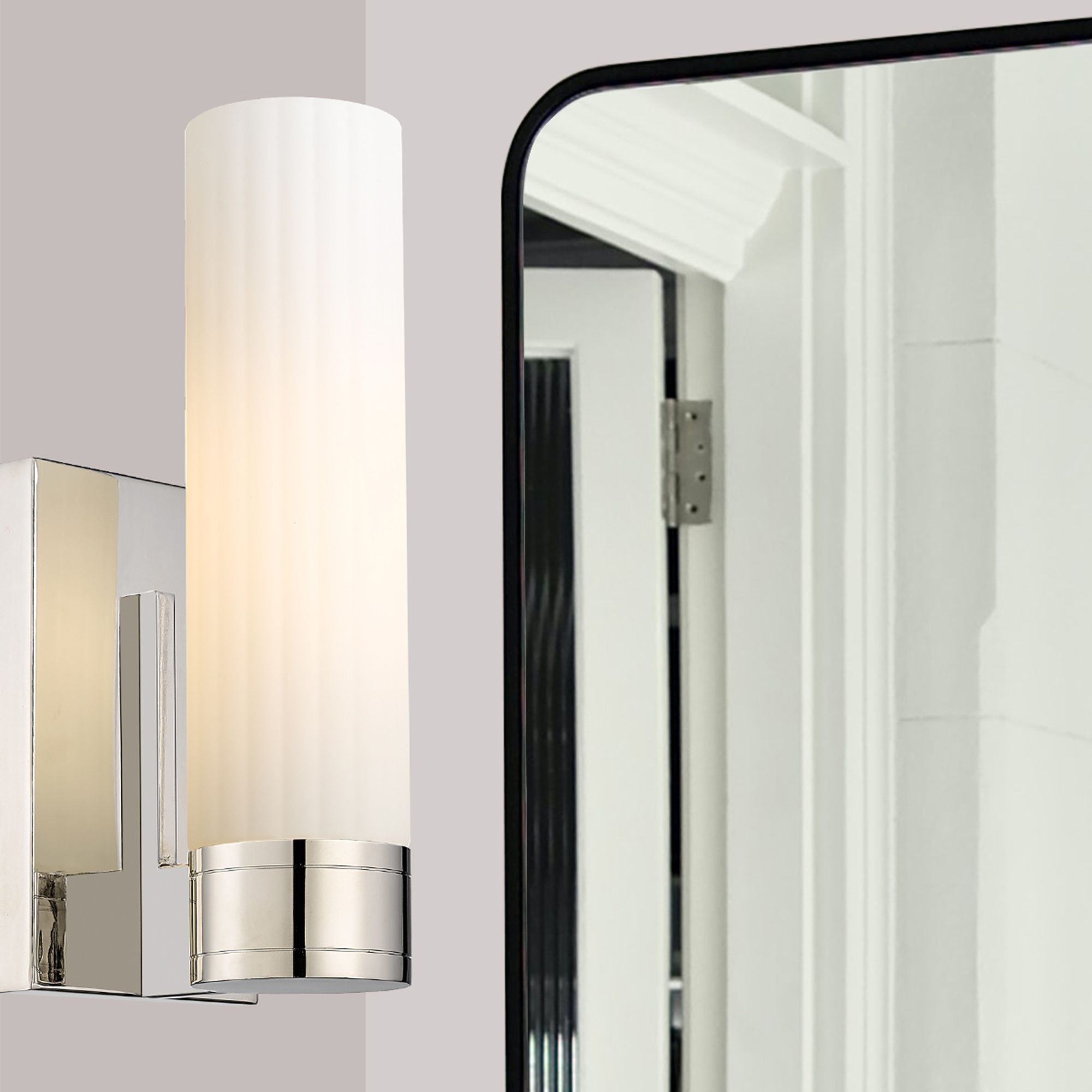 Image 4 Empire 12.63" High Polished Nickel Sconce With White Shade more views