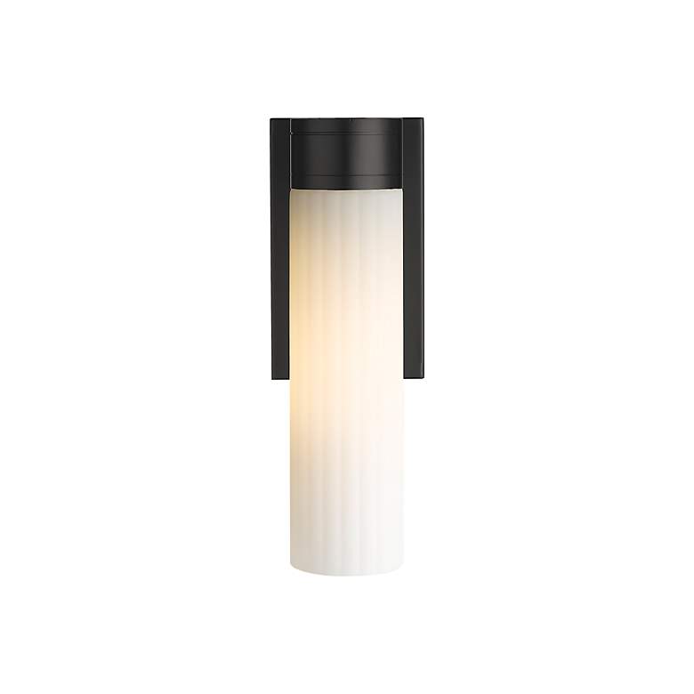 Image 3 Empire 12 3/4" High Matte Black Wall Sconce with White Glass more views