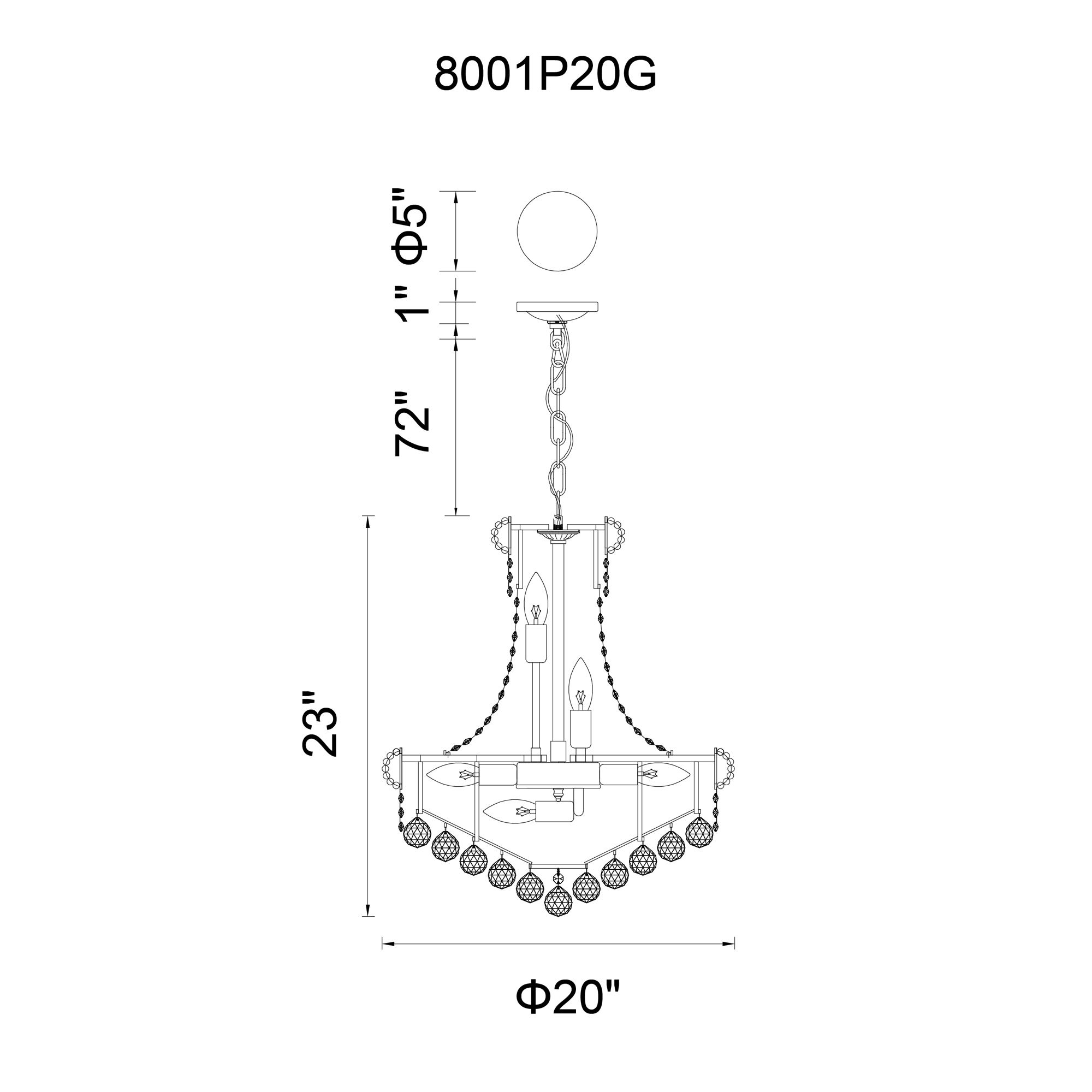 Image 6 Empire 14 Light 20in Gold Down Chandelier with Crystals more views