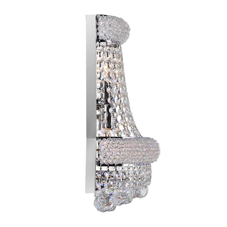 Image 3 Empire 17" High Chrome and Clear Crystal Wall Sconce more views