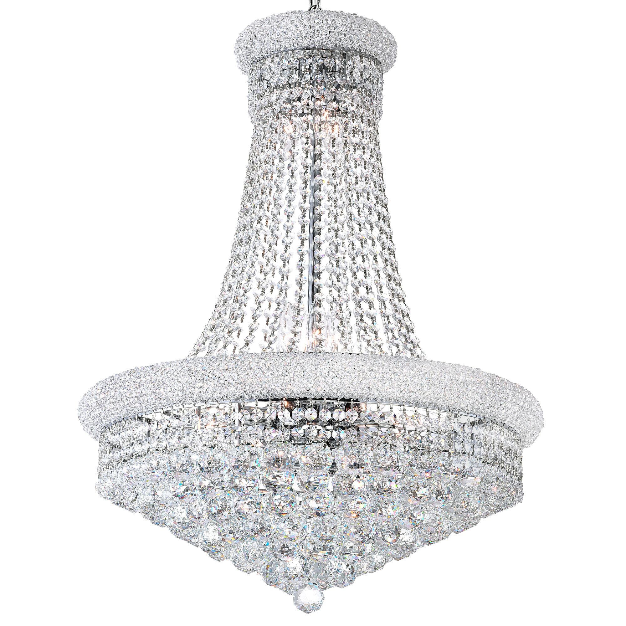 Image 2 Empire 17 Light 24in Chrome Down Chandelier with Crystals more views