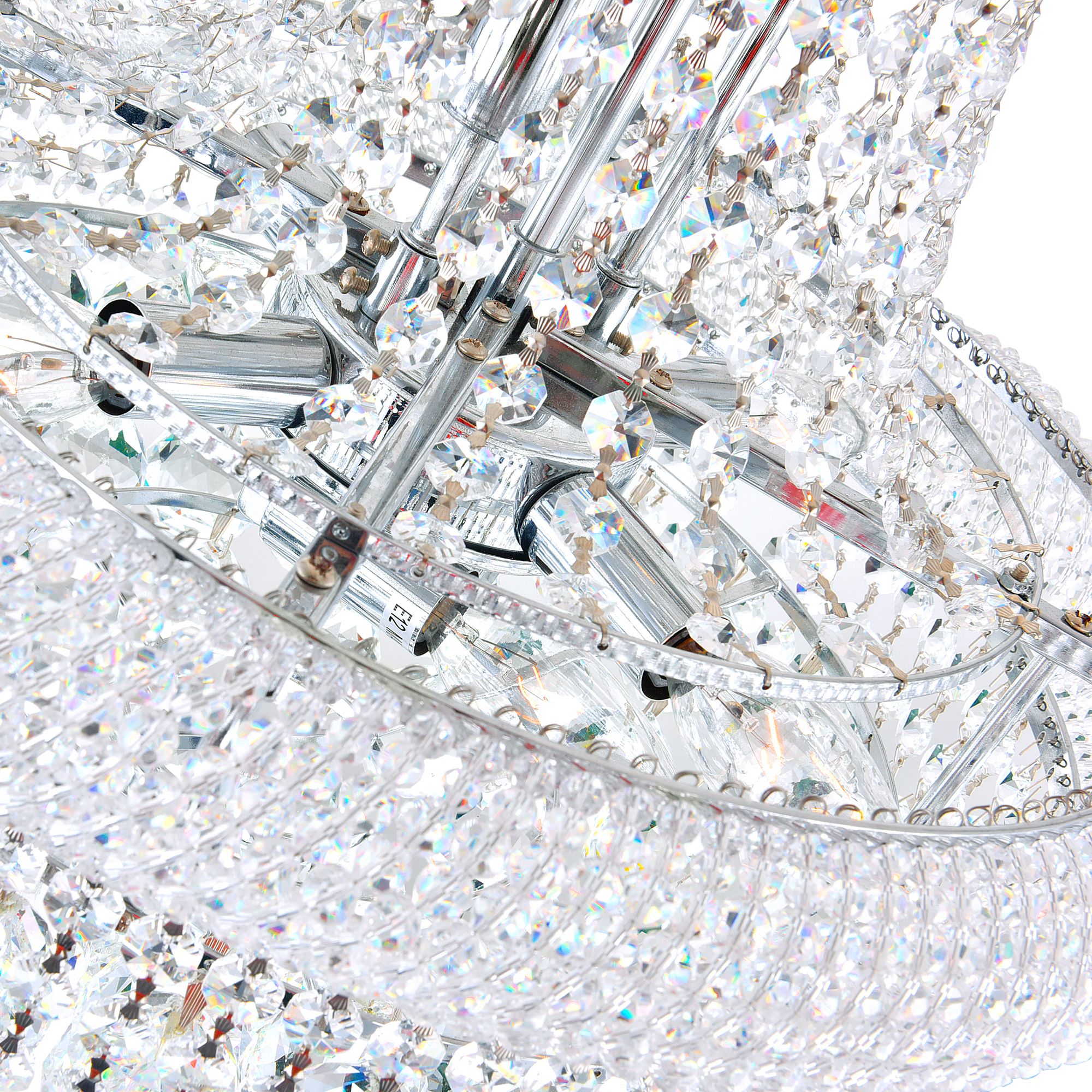 Image 3 Empire 17 Light 24in Chrome Down Chandelier with Crystals more views