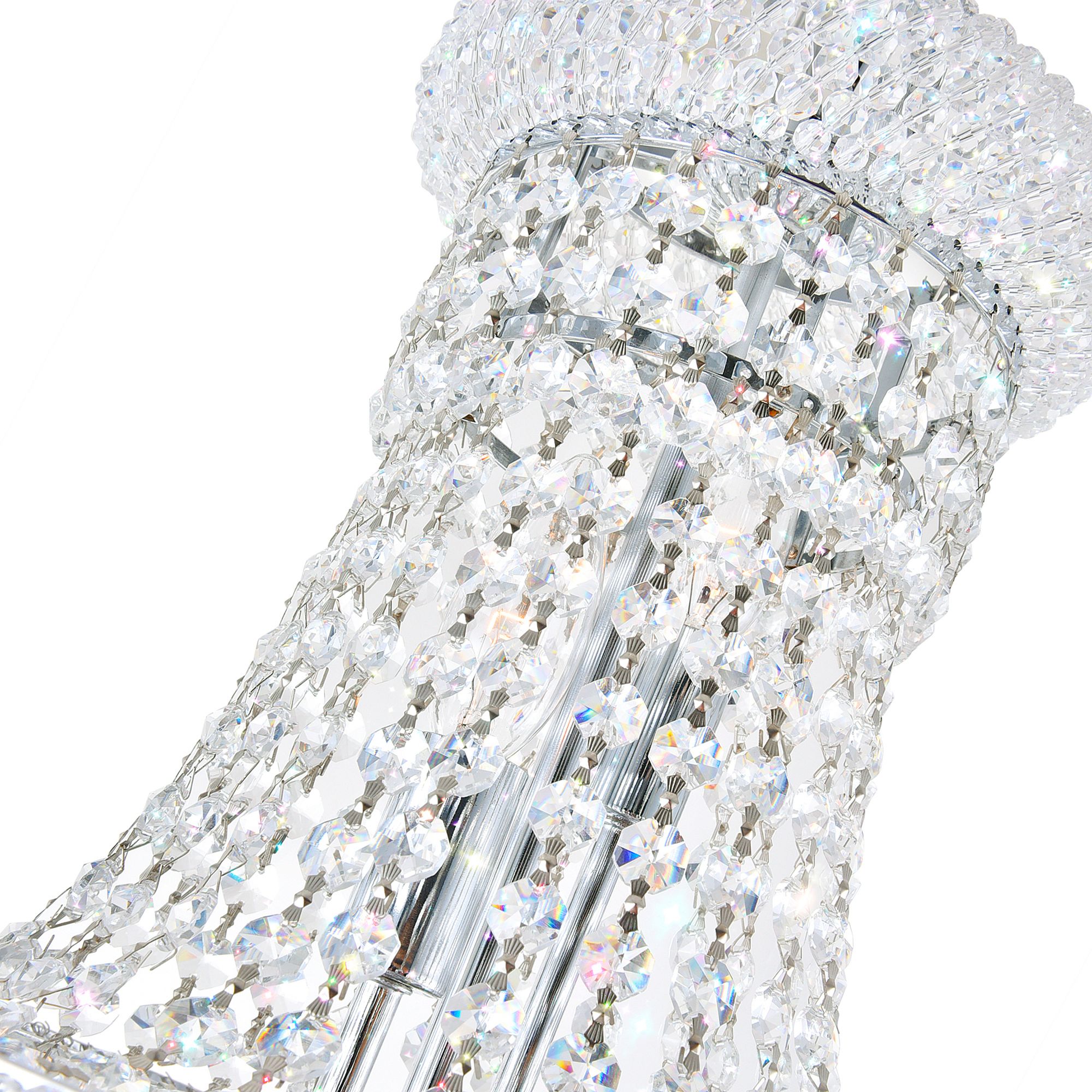 Image 4 Empire 17 Light 24in Chrome Down Chandelier with Crystals more views