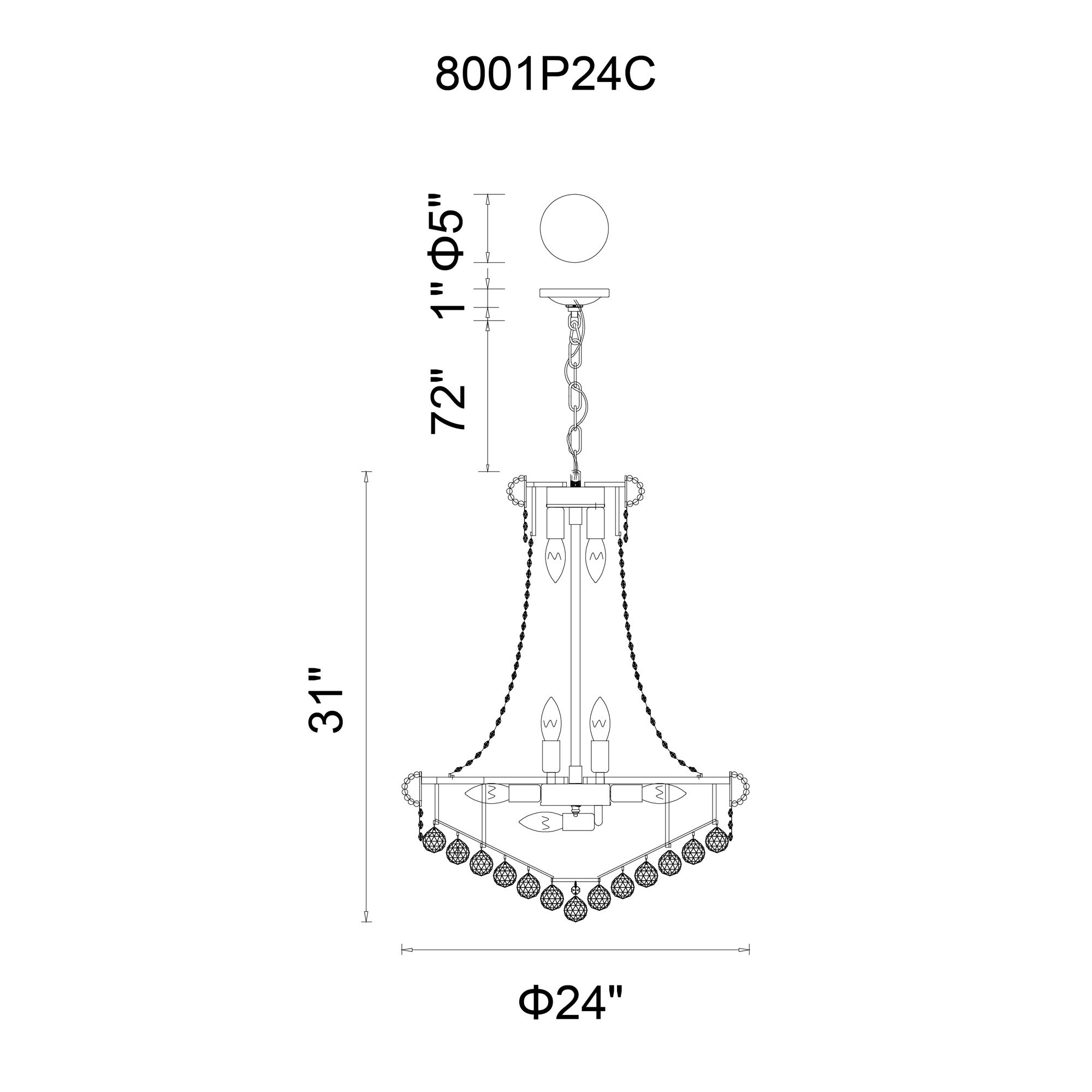 Image 6 Empire 17 Light 24in Chrome Down Chandelier with Crystals more views