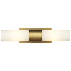 Empire 18.5" Wide 2 Light Brushed Brass Bath Light With White Shade