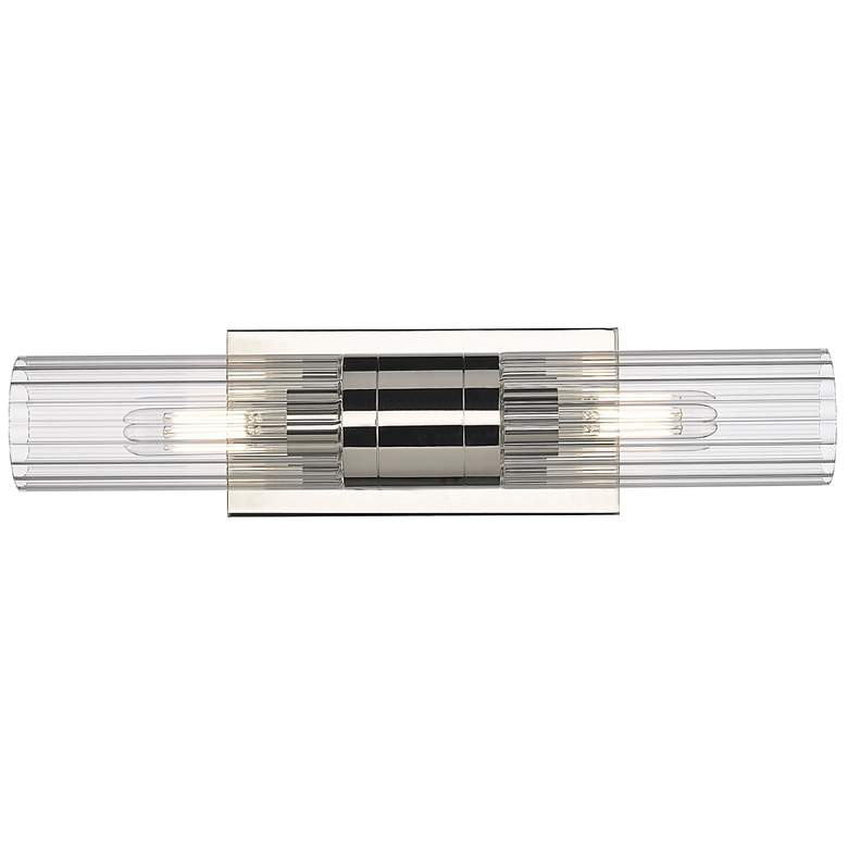 Image 1 Empire 18.5" Wide 2 Light Polished Nickel Bath Light With Clear Shade