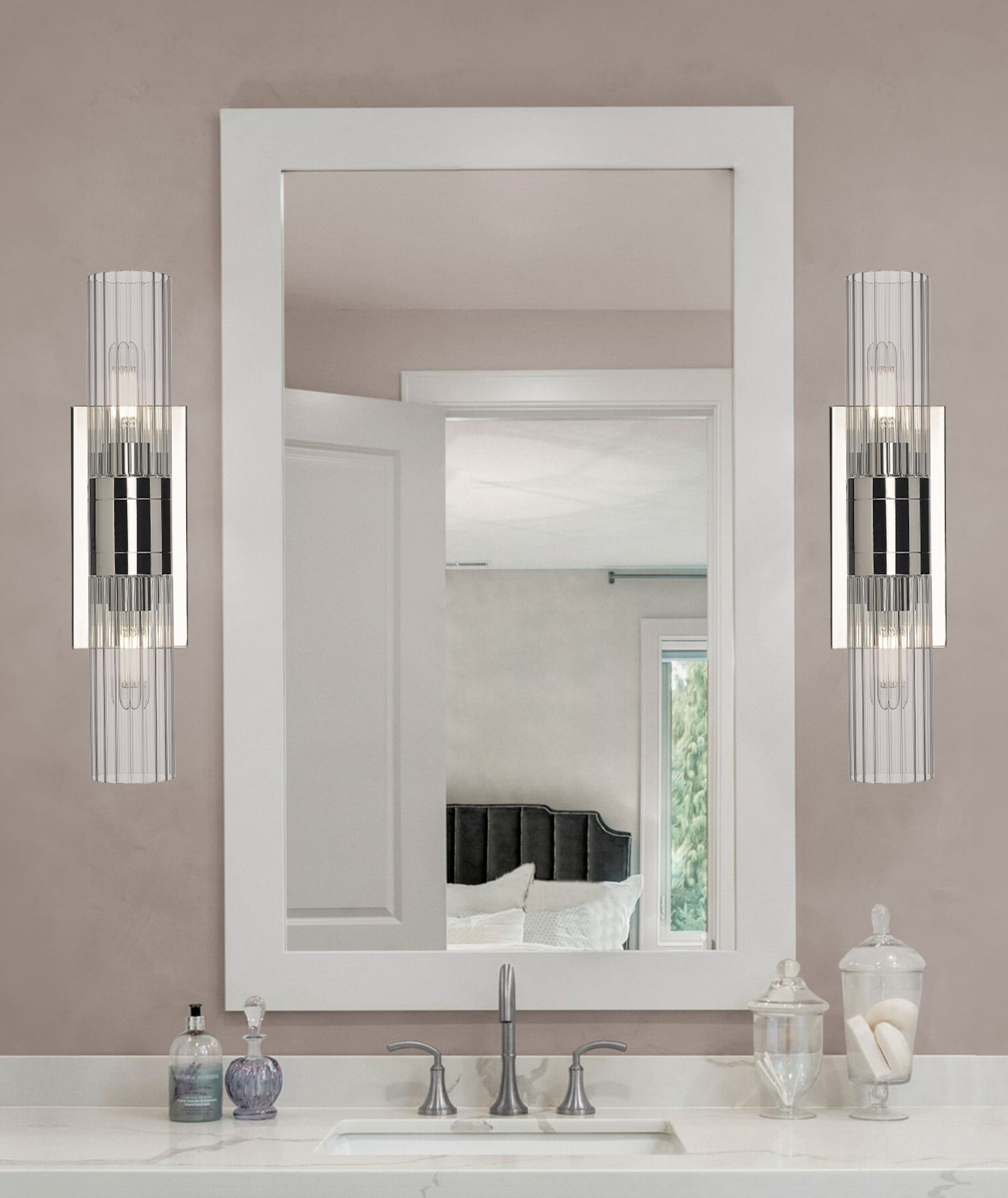Image 3 Empire 18.5" Wide 2 Light Polished Nickel Bath Light With Clear Shade more views