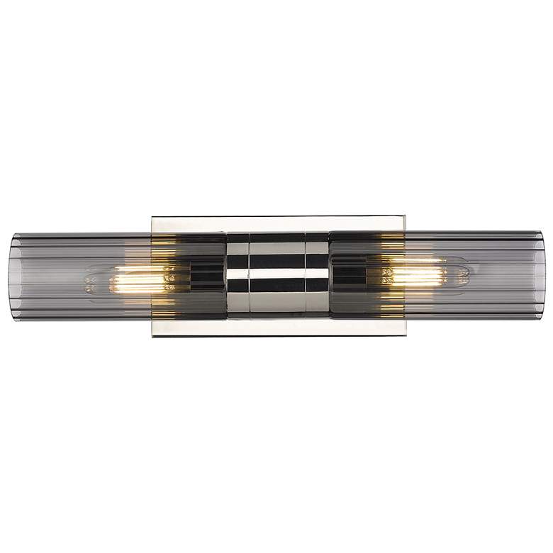 Image 1 Empire 18.5" Wide 2 Light Polished Nickel Bath Light With Smoke Shade
