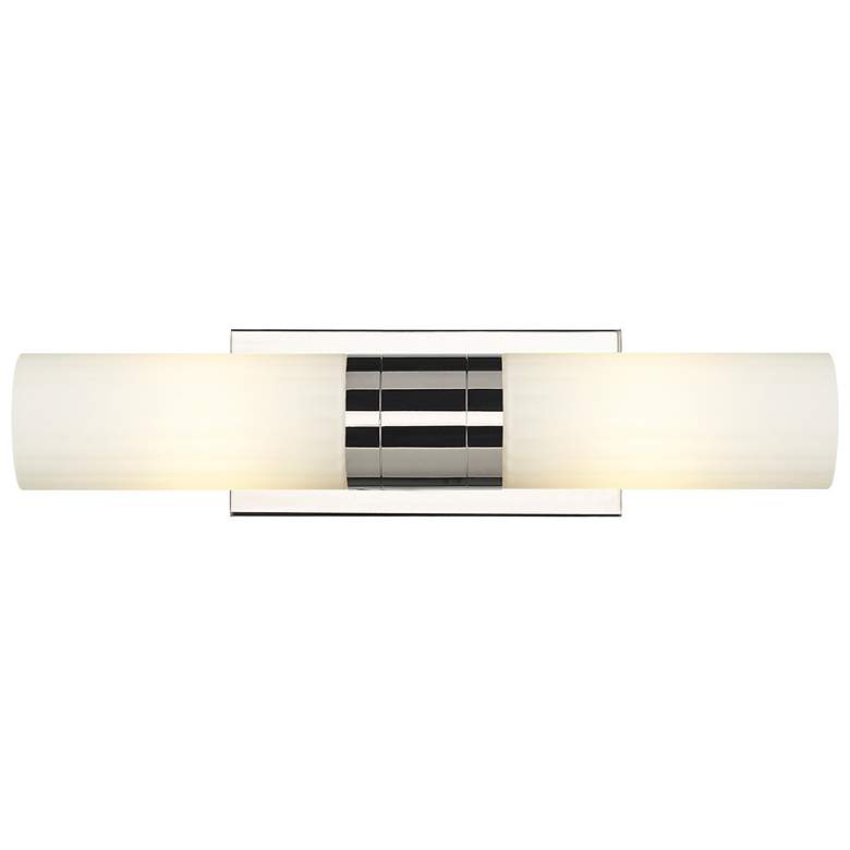 Image 1 Empire 18.5" Wide 2 Light Polished Nickel Bath Light With White Shade