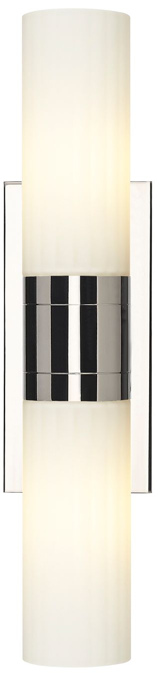 Image 2 Empire 18.5" Wide 2 Light Polished Nickel Bath Light With White Shade more views