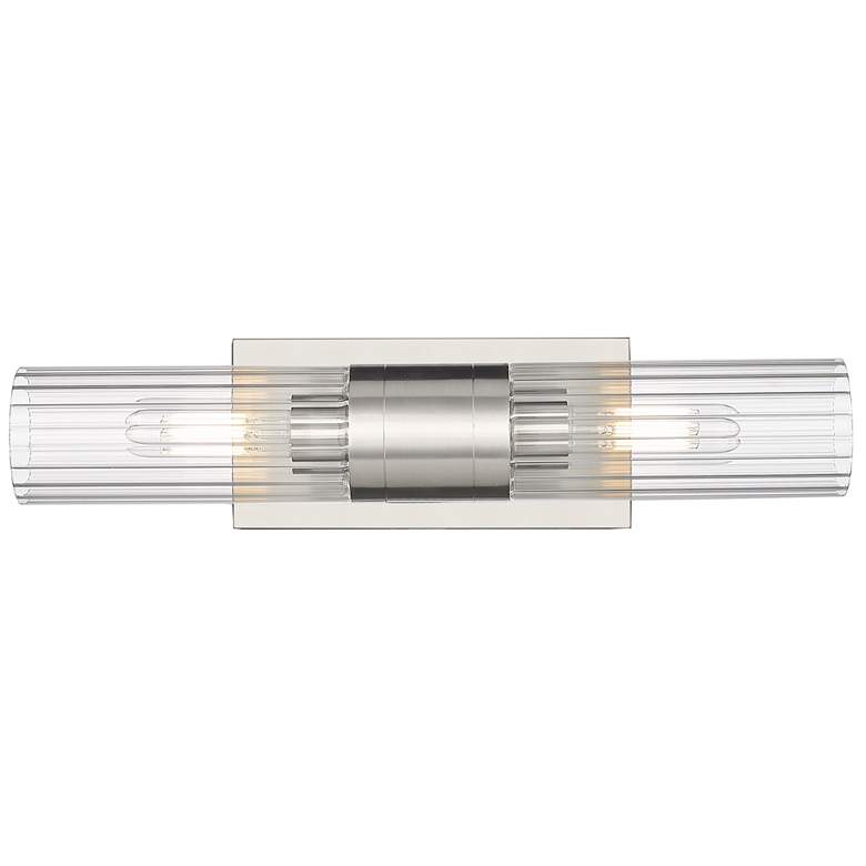 Image 1 Empire 18.5" Wide 2 Light Satin Nickel Bath Light With Clear Shade