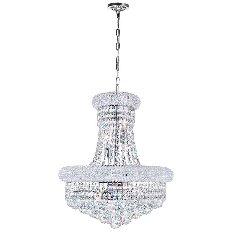 Image 1 Empire 18" Wide Chrome and Crystal Chandelier