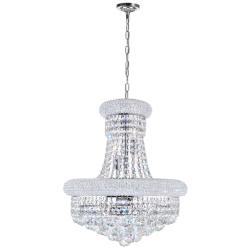 Empire 18" Wide Chrome and Crystal Chandelier