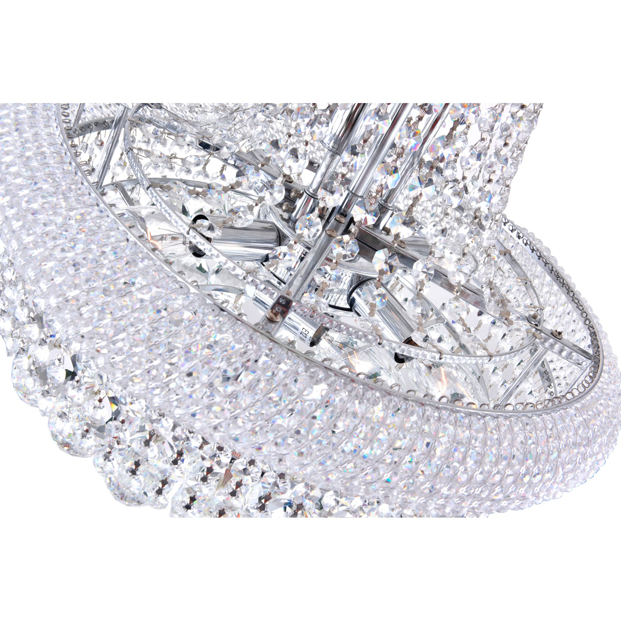 Empire 18" Wide Chrome and Crystal Chandelier