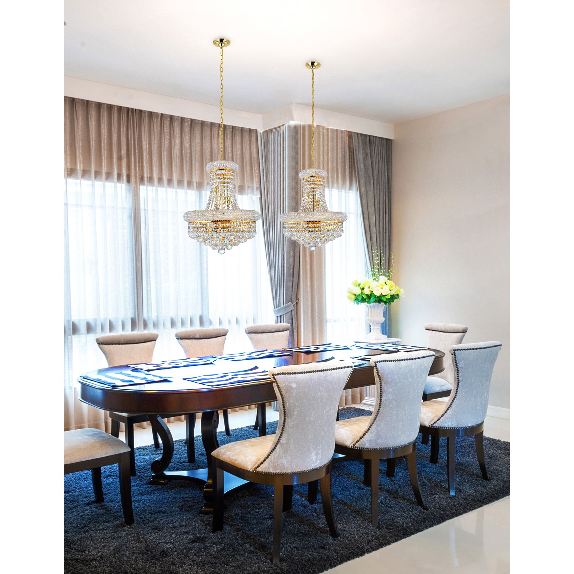 Image 7 Empire 18" Wide Gold and Clear Crystal 8-Light Chandelier more views