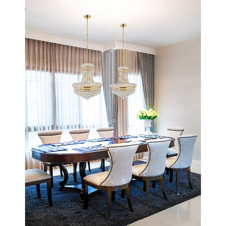 Image 7 Empire 18" Wide Gold and Clear Crystal 8-Light Chandelier more views