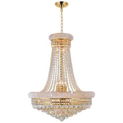 Empire 18" Wide Gold and Crystal 17-Light Chandelier