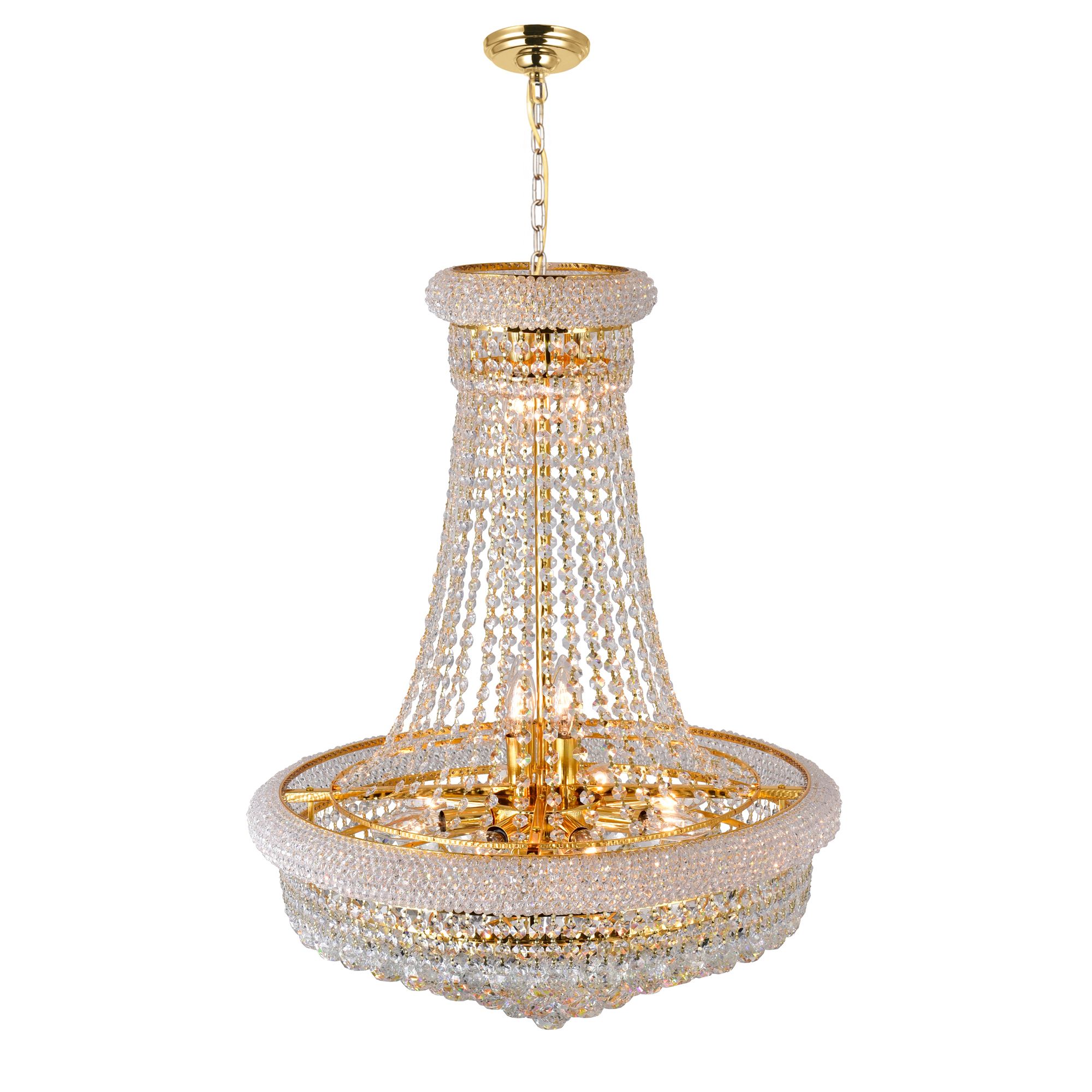 Thumbnail2 of Empire 18" Wide Gold and Crystal 17-Light Chandelier more views