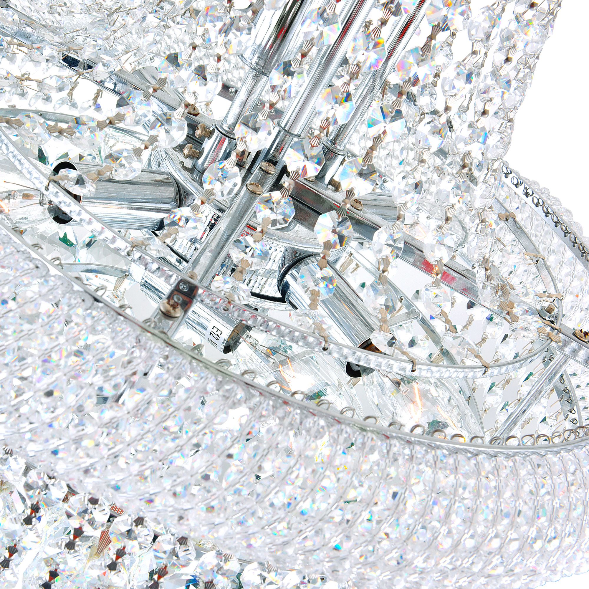 Image 3 Empire 18 Light 28in Chrome Down Chandelier with Crystals more views