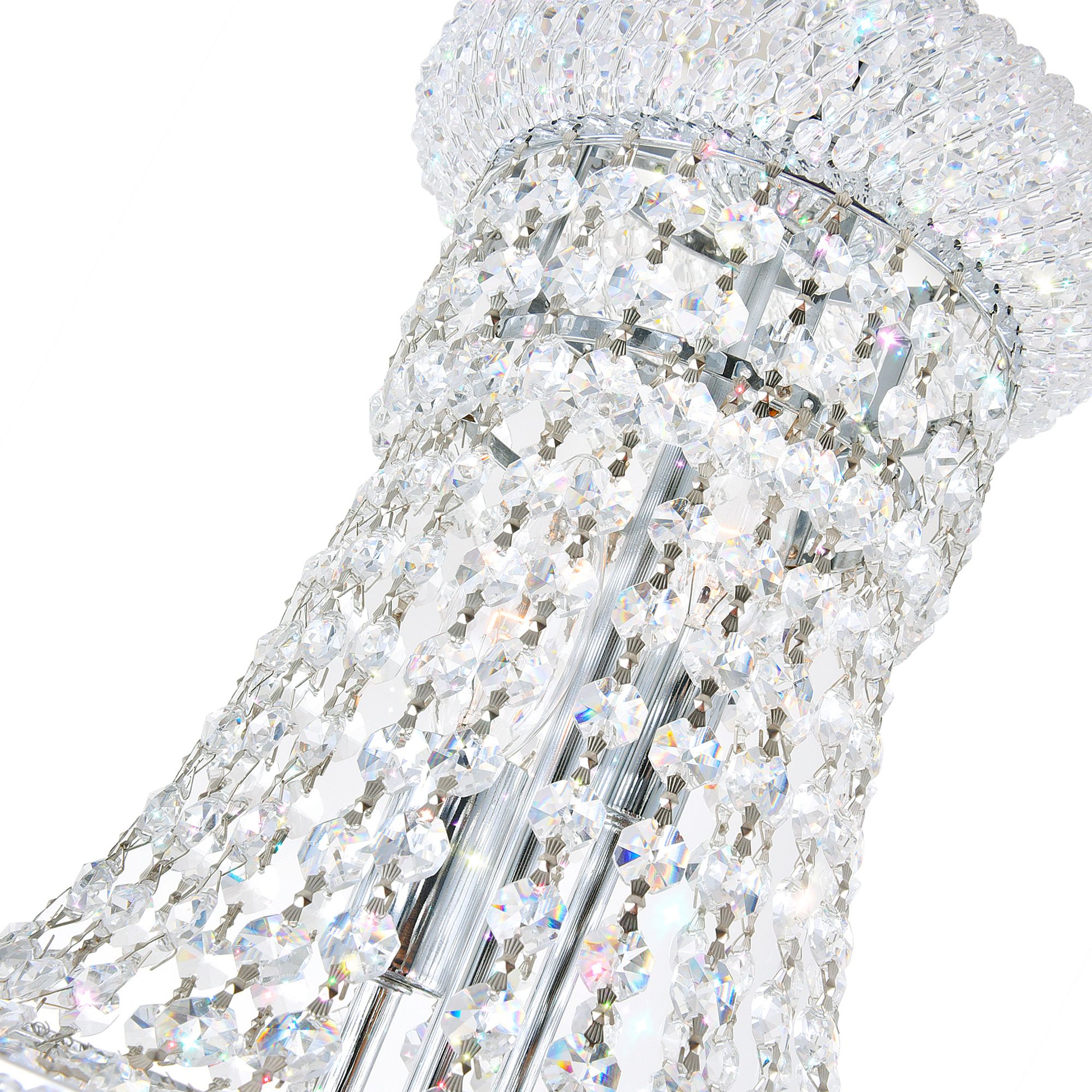 Image 5 Empire 18 Light 28in Chrome Down Chandelier with Crystals more views