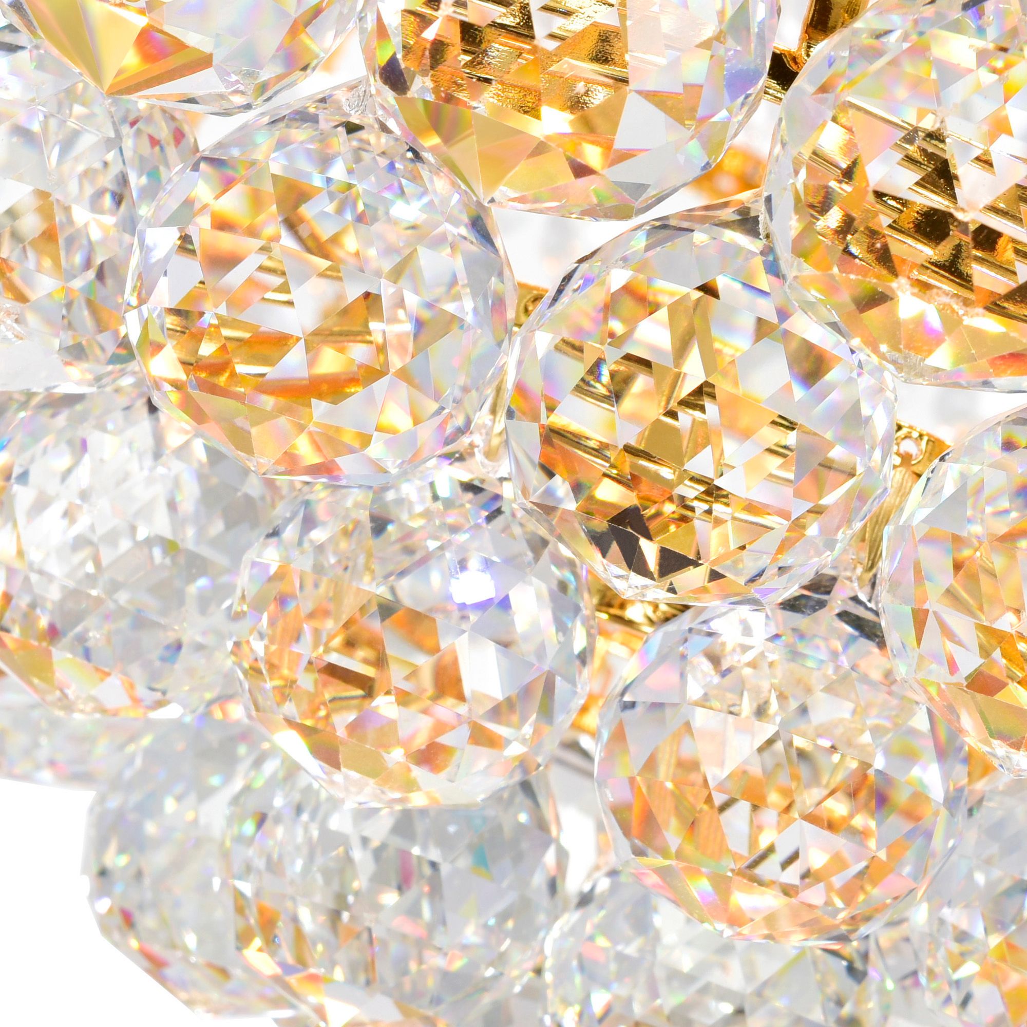 Image 3 Empire 18 Light 28in Gold Down Chandelier with Crystals more views