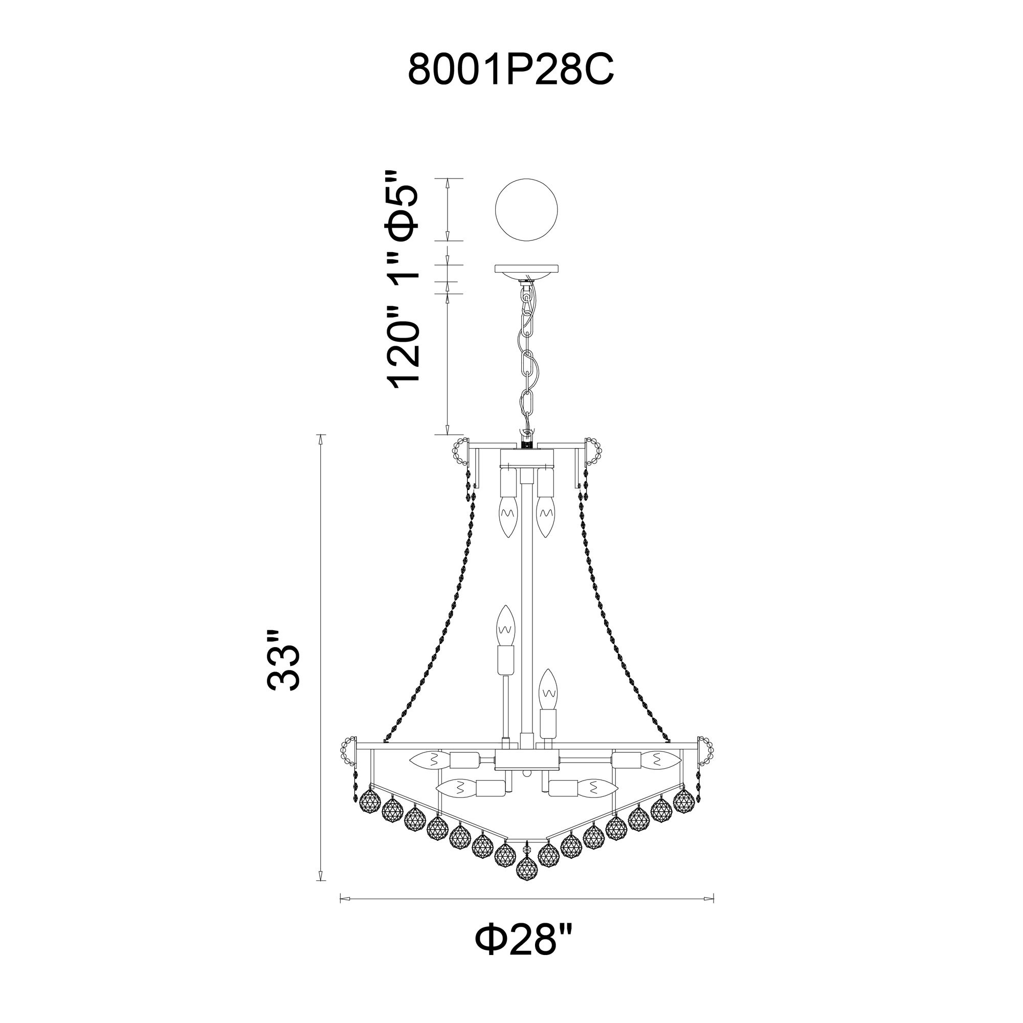 Image 6 Empire 18 Light 28in Gold Down Chandelier with Crystals more views