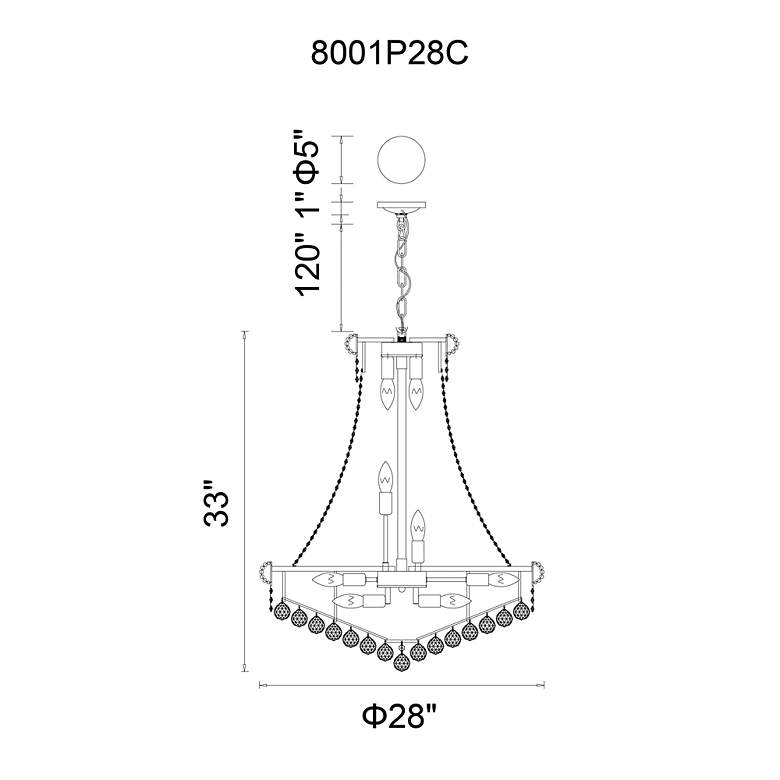 Image 6 Empire 18 Light Down Chandelier With Chrome Finish more views