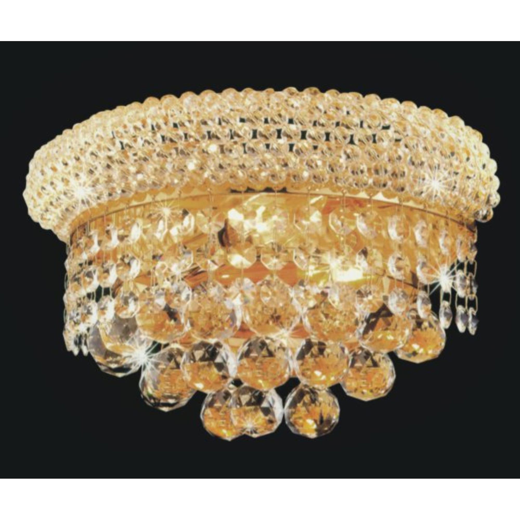 Image 5 Empire 2 Light 12in Gold Wall Sconce with Crystals more views