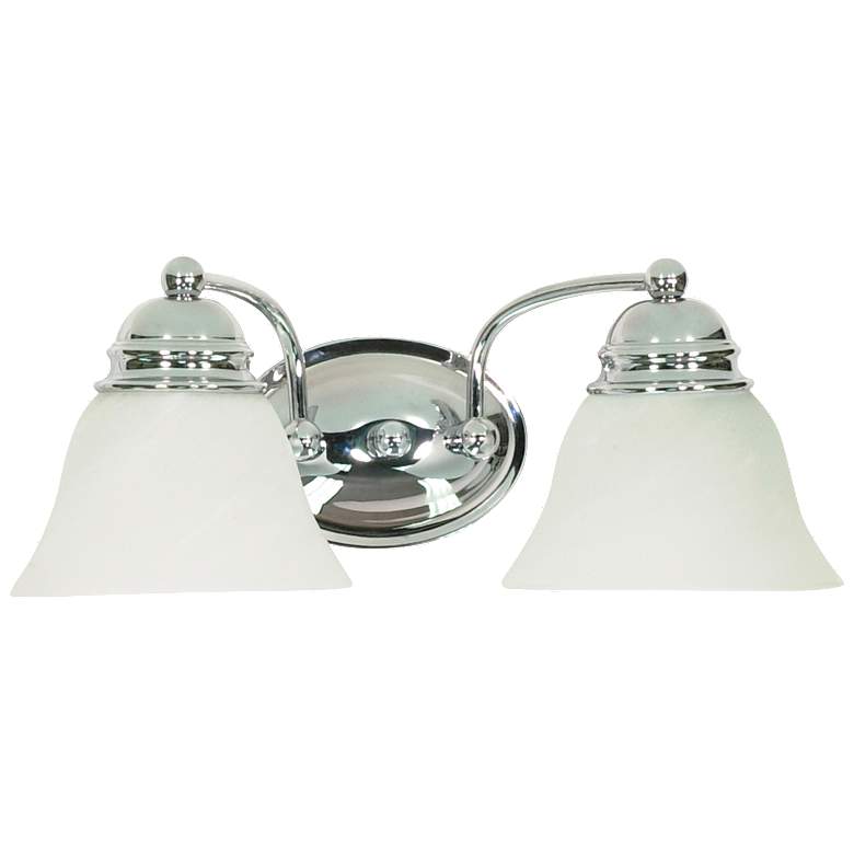 Image 1 Empire; 2 Light; 15 in.; Vanity with Alabaster Glass Bell Shades