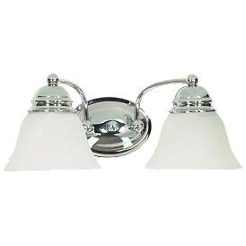 Image1 of Empire; 2 Light; 15 in.; Vanity with Alabaster Glass Bell Shades