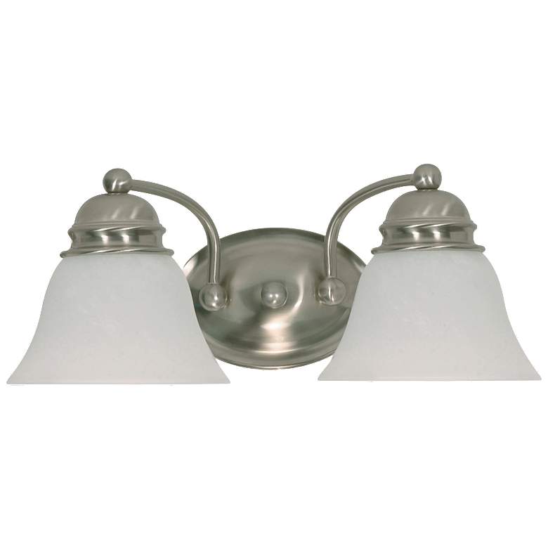 Image 1 Empire; 2 Light; 15 in.; Vanity with Alabaster Glass Bell Shades