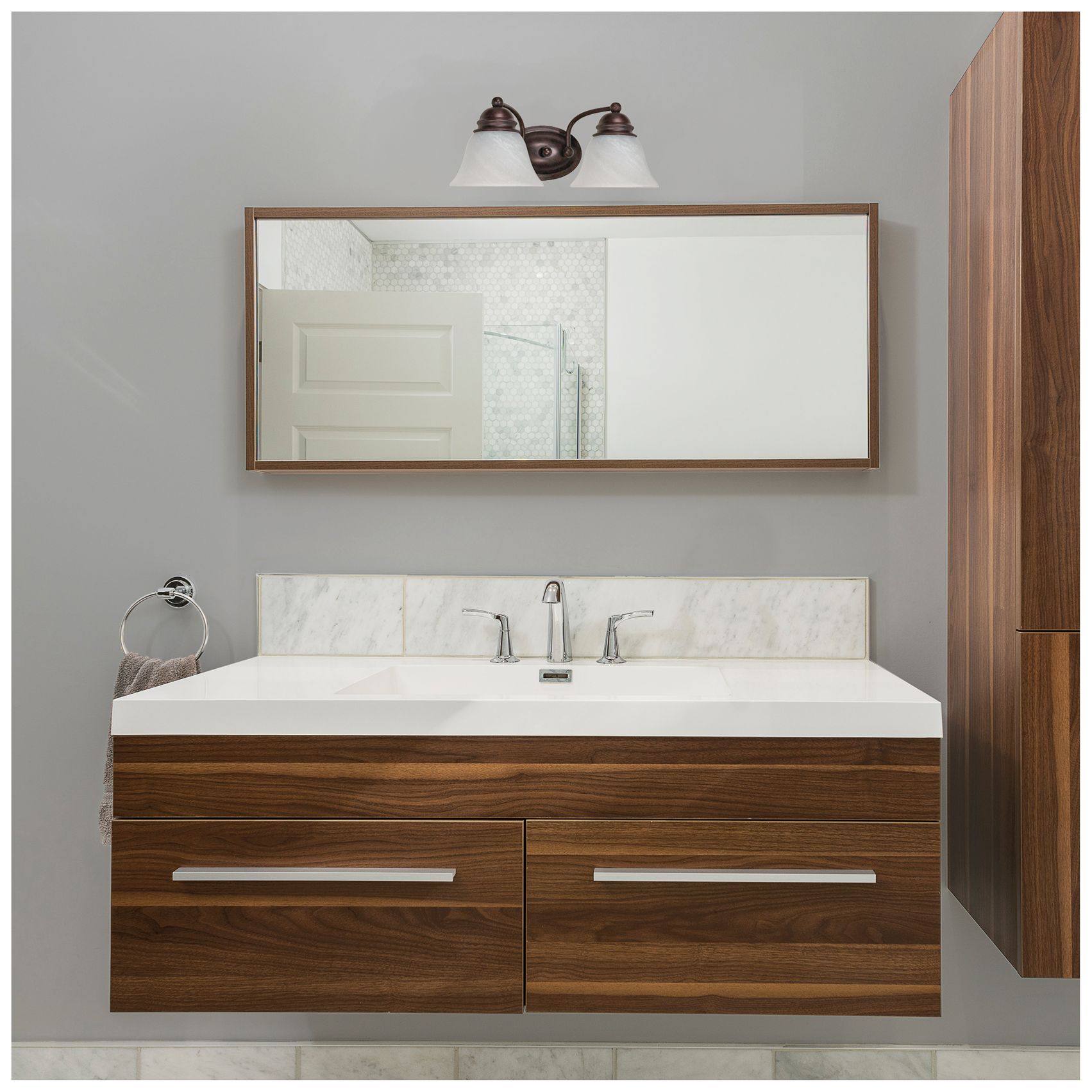 Image 2 Empire; 2 Light; 15 in.; Vanity with Alabaster Glass Bell Shades more views