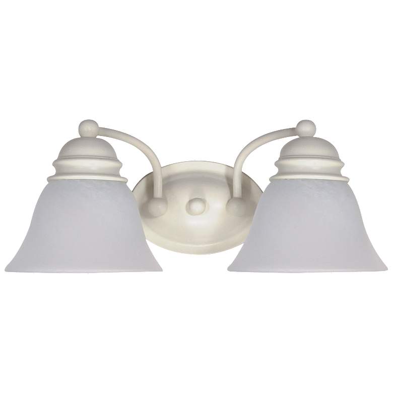 Image 1 Empire; 2 Light; 15 in.; Vanity with Alabaster Glass Bell Shades