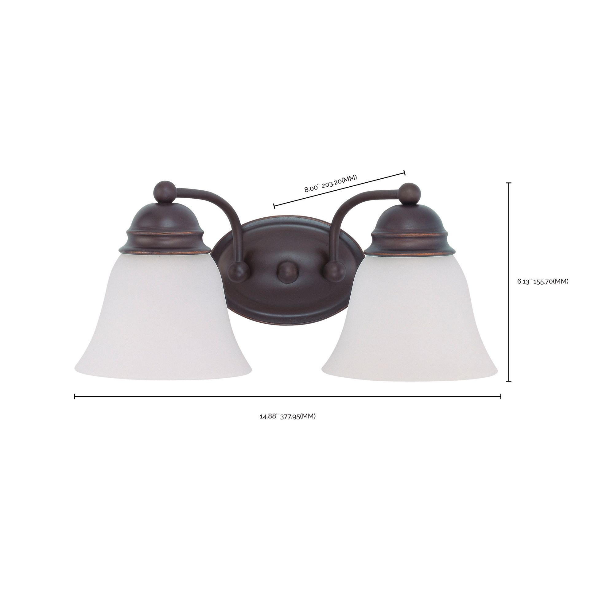 Image 4 Empire; 2 Light; 15 in.; Vanity with Frosted White Glass more views