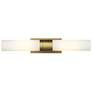 Empire 24.75" Wide 2 Light Brushed Brass Bath Light With White Shade